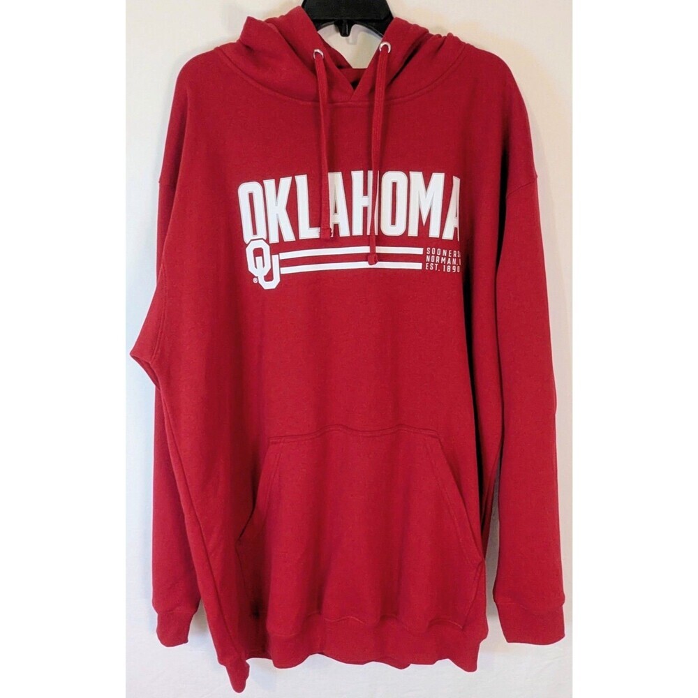 Men's Fanatics Crimson Oklahoma Sooners Defender Pullover Hoodie. Men's Size 2XL
